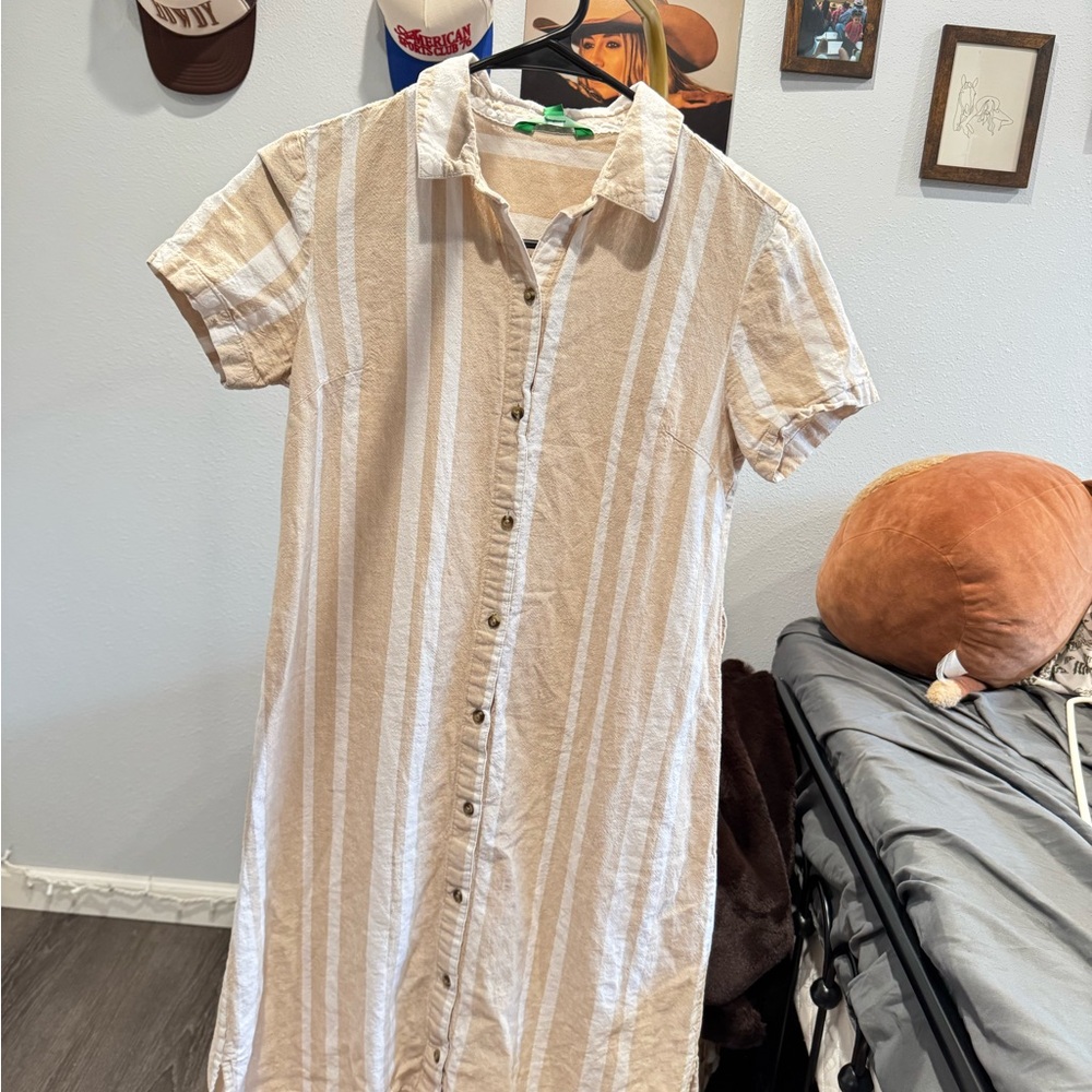 Striped Button-Down Dress